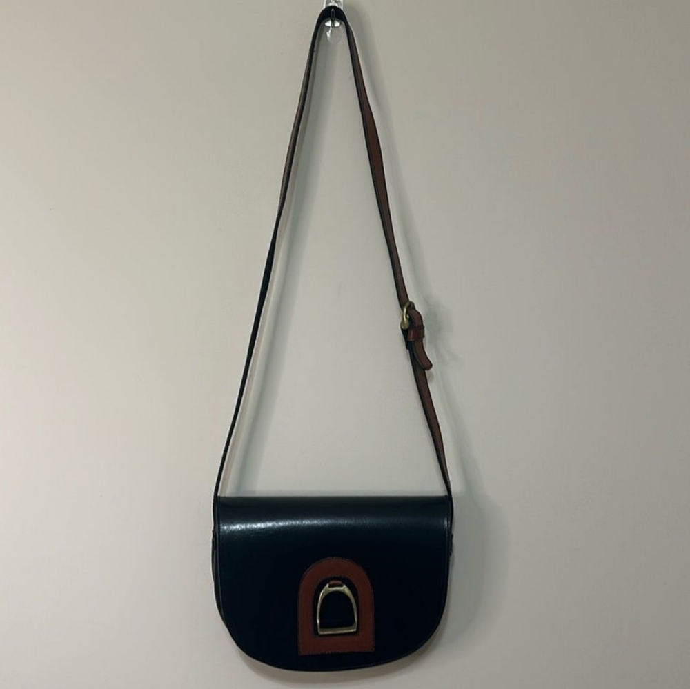 Vintage Genuine Leather Saddle Crossbody Horse Stirrup Brass ~ Equestrian Gear